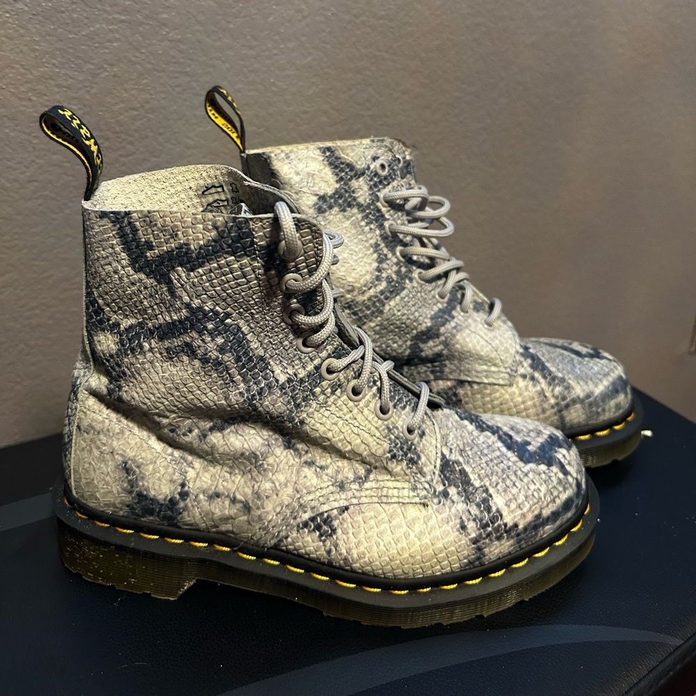 Doc Martens size 8 snake print boots